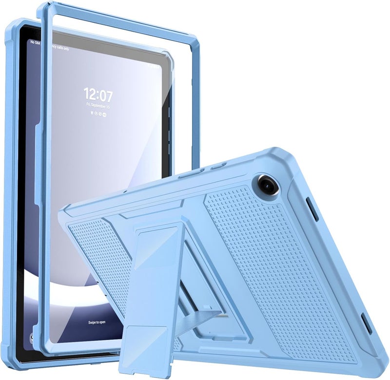 MoKo Case Fit Galaxy Tab A11+ Plus/A9+ 11-Inch 2025/2023, Shockproof Full Body Rugged Stand Back Cover with Built-in Screen Protector for Galaxy Tab A11+/A9 Plus Tablet, Sunny Sky Blue - Image 1